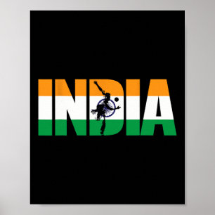 Affiche Chemise de supporters de cricket d'Inde Maillot de