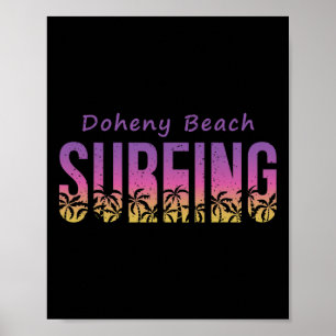 Affiche Chemise de surf de la plage d'État de Doheny, rétr