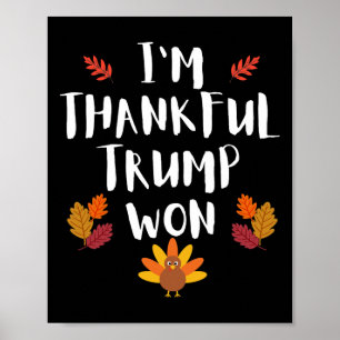 Affiche Chemise de Thanksgiving Trump Je suis reconnaissan
