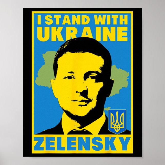 Affiche Chemise de Volodymyr Zelensky Ukraine Drapeau Ukra (Devant)
