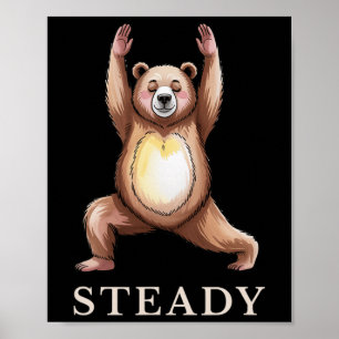 Affiche Chemise de yoga Steady Bear Calme Lance Mignon Ani