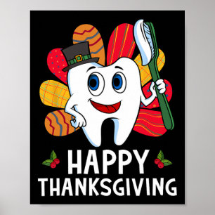 Affiche Chemise dentaire de Thanksgiving joyeux Dents Dind