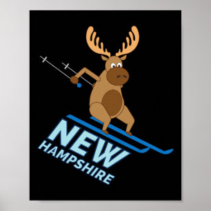 Affiche Chemise d'hiver de l'orignal du New Hampshire Nh