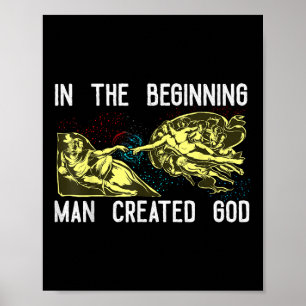 Affiche Chemise Dieu Créé par l'Homme Chemises de Dieu Drô
