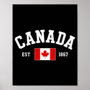Affiche Chemise Drapeau Canadien 1867 Femmes Hommes Enfant