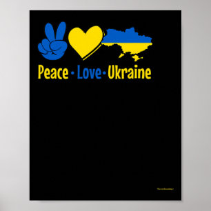 Affiche Chemise Drapeau Ukraine Paix Amour Hommes Femmes H