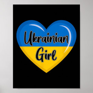 Affiche Chemise drapeau ukrainien pour femmes fille ukrain