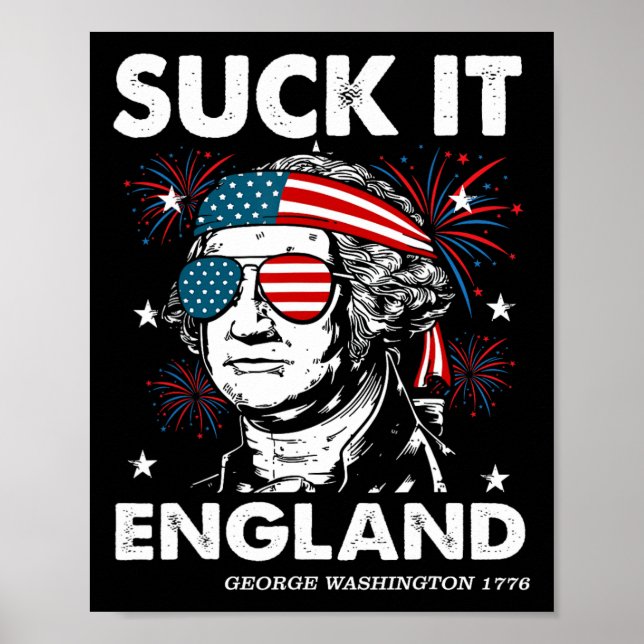 Affiche Chemise drôle d'Angleterre suceuse du 4 juillet Ge (Devant)