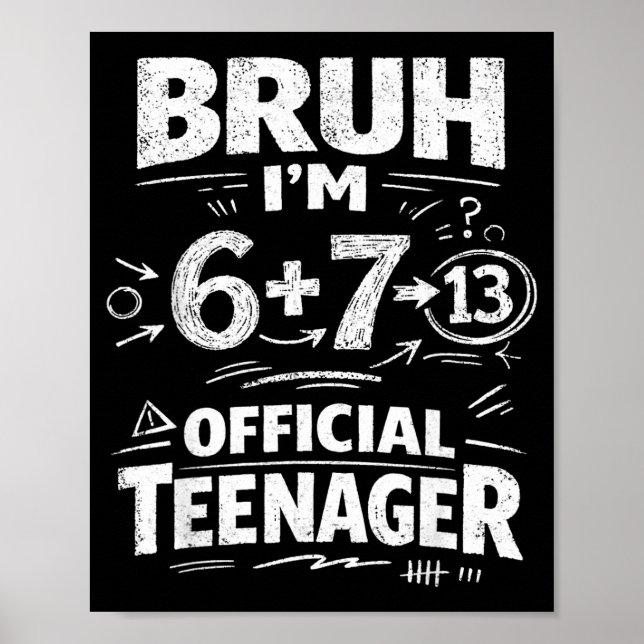 Affiche chemise drôle de 13e anniversaire mème 6 7 anniver (Devant)
