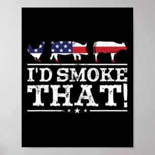 Affiche Chemise drôle de BBQ Je fumerais cette viande Maît