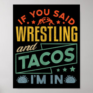 Affiche Chemise drôle de catch et de tacos Catch Rétro Hom