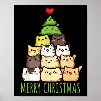 Affiche Chemise drôle de chat de Noël _ Amour _ Maman de c