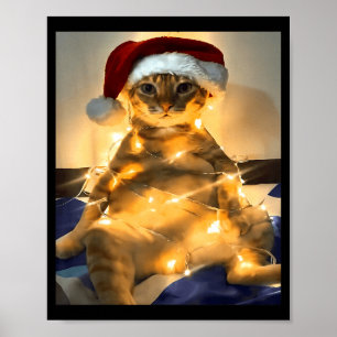 Affiche Chemise drôle de chat de Noël mème Cute vacances m