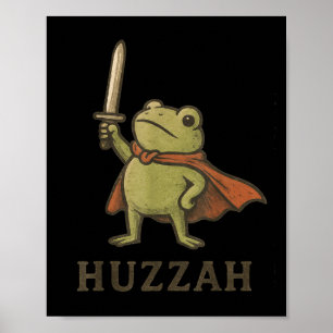 Affiche Chemise drôle de grenouille Huzzah, tee-shirt vint
