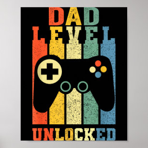 Affiche Chemise drôle de nouveau papa niveau papa débloqué