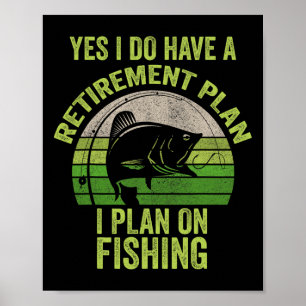 Affiche Chemise drôle de pêche pour hommes retraités 