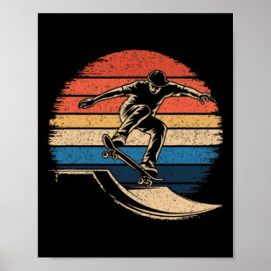 Affiche Chemise drôle de skateboard vintage rétro