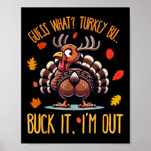 Affiche Chemise drôle de Thanksgiving Devinez quel derrièr
