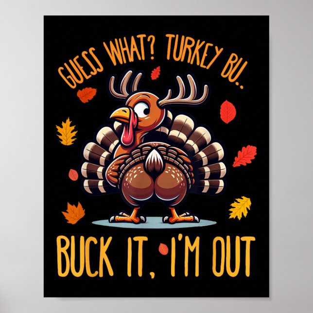 Affiche Chemise drôle de Thanksgiving Devinez quel derrièr (Devant)