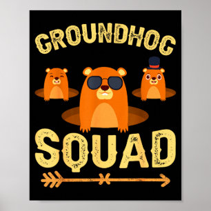 Affiche Chemise drôle d'équipe de marmotte Jour heureux de