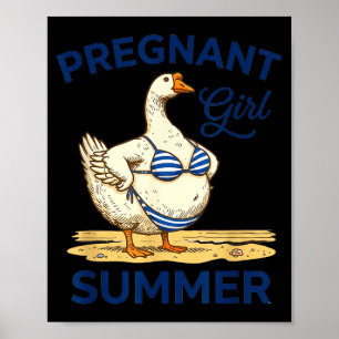 Affiche Chemise drôle d'été de fille enceinte d'oie mignon