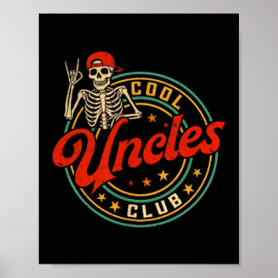 Affiche Chemise du club des oncles cool rétro squelette dr
