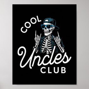 Affiche Chemise du club des oncles cool squelette drôle ho