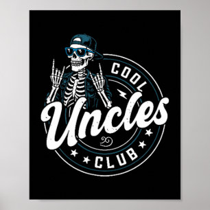 Affiche Chemise du club des oncles cool squelette drôle on