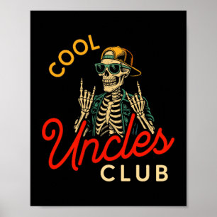 Affiche Chemise du club des oncles cool squelette drôle ré