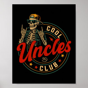 Affiche Chemise du club des oncles cool Tonton squelette d
