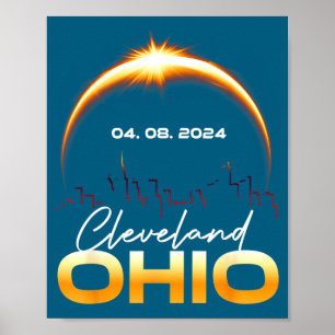 Affiche Chemise Éclipse Solaire Cleveland Ohio Totale