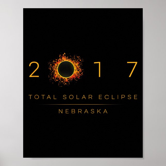 Affiche Chemise Éclipse Solaire Totale Nebraska 2017 (Devant)