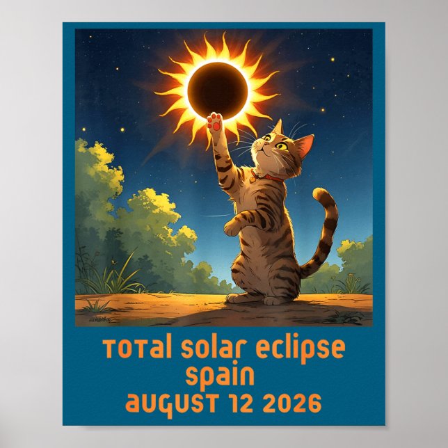 Affiche Chemise Éclipse Totale de Soleil Chat Espagne (Devant)