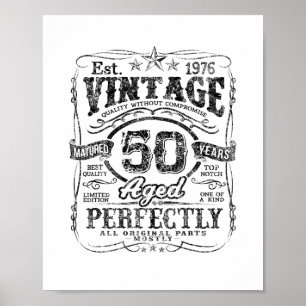 Affiche Chemise Édition Limitée Vintage 1976 50 Ans 50t