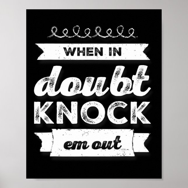 Affiche Chemise En Boxe Drôle De Quand En Doute Frapper Em (Devant)
