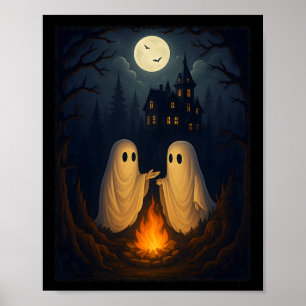 Affiche Chemise Fantôme Feu de Campement Haunted Forêt Feu