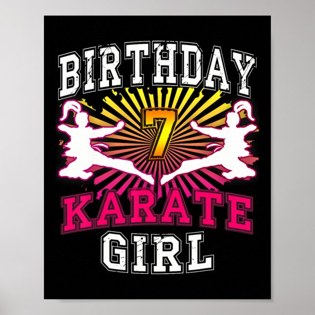 Affiche Chemise fille 7 Anniversaire - Karate Enfant 7 Ans (Devant)