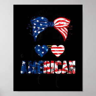 Affiche Chemise Fille Tout Américaine Drapeau Usa 4 Juille