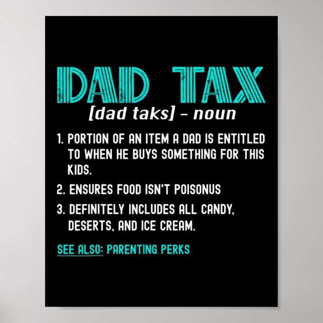 Affiche Chemise fiscale Funny Papa Définition de l'impôt F (Devant)
