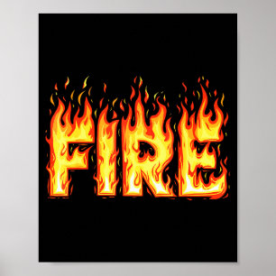 Affiche Chemise Flamme de Feu Adulte Enfants Hommes Femmes