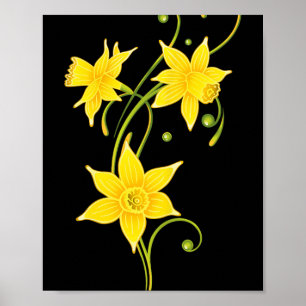 Affiche Chemise Fleur de Jonquilles Floral Conception de P