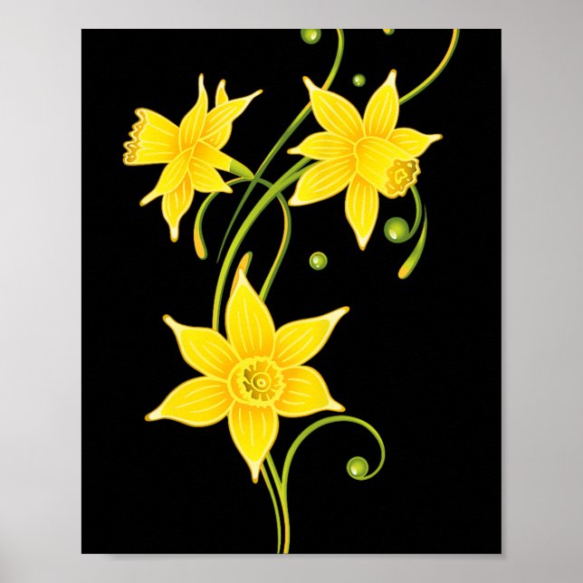 Affiche Chemise Fleur de Jonquilles Floral Conception de P (Devant)