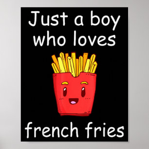 Affiche Chemise Frites Drôle Amateur de Frites Françaises 