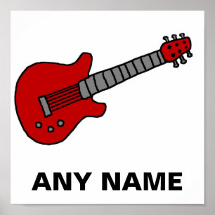 Affiche Chemise guitare customisée pour garçons ou filles