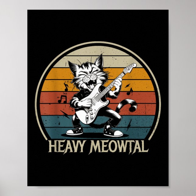 Affiche Chemise guitare de chat amusante - Jamming Rock Ch (Devant)