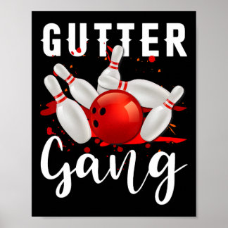 Affiche Chemise Gutter Gang Chemises drôles de bowling Gut