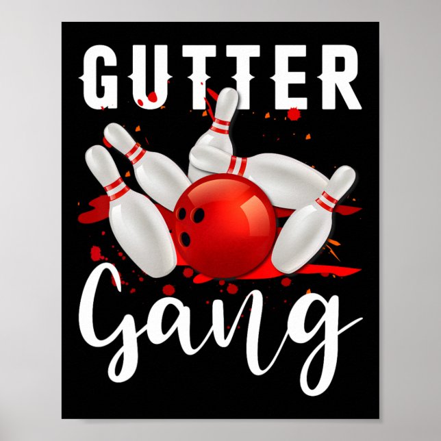 Affiche Chemise Gutter Gang Chemises drôles de bowling Gut (Devant)