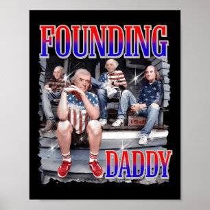 Affiche Chemise homme 4 juillet fondateur papa George Wash
