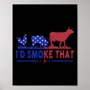 Affiche Chemise Homme 4 Juillet Je Fumerais Ce Bbq Drapeau