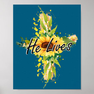 Affiche Chemise Il Vit Pâques Religieux Chrétien